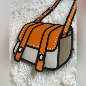 Cheese orange JumpFromPaper 2D style cross body bag—genuine, excellent condition